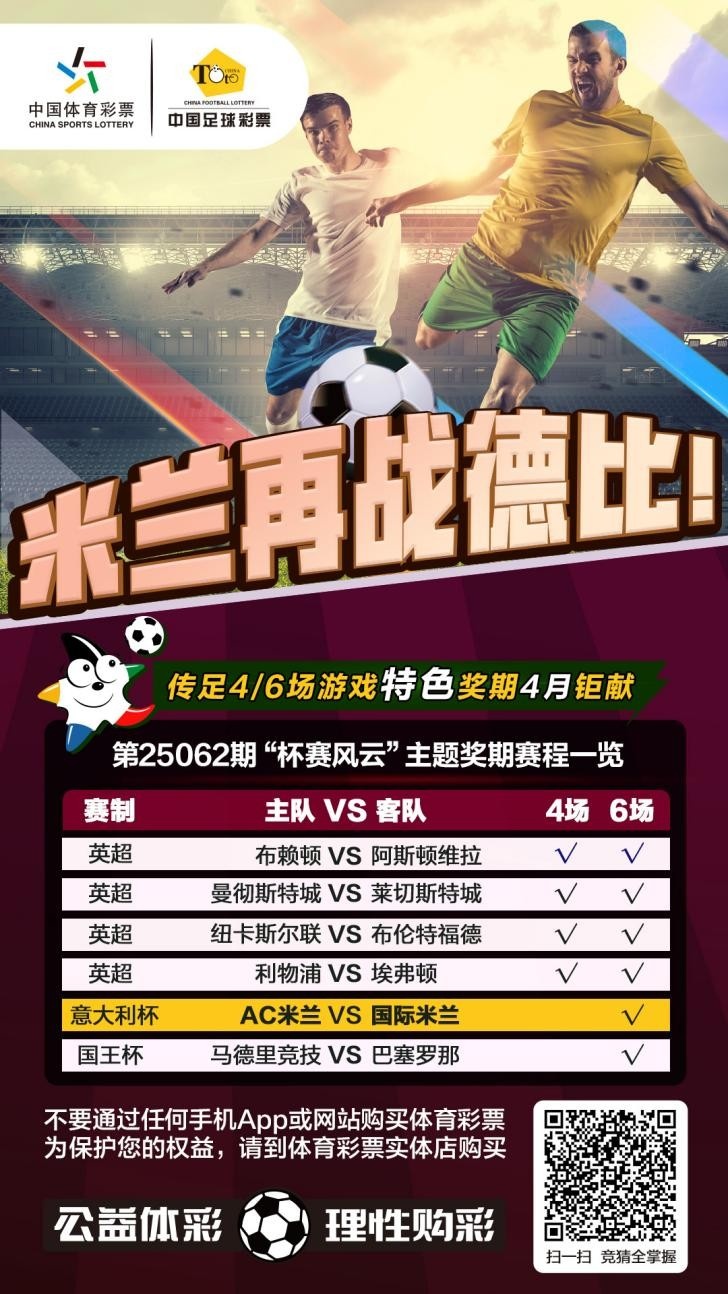 米兰再战德比！传足特色奖期第25062期聚焦杯赛风云